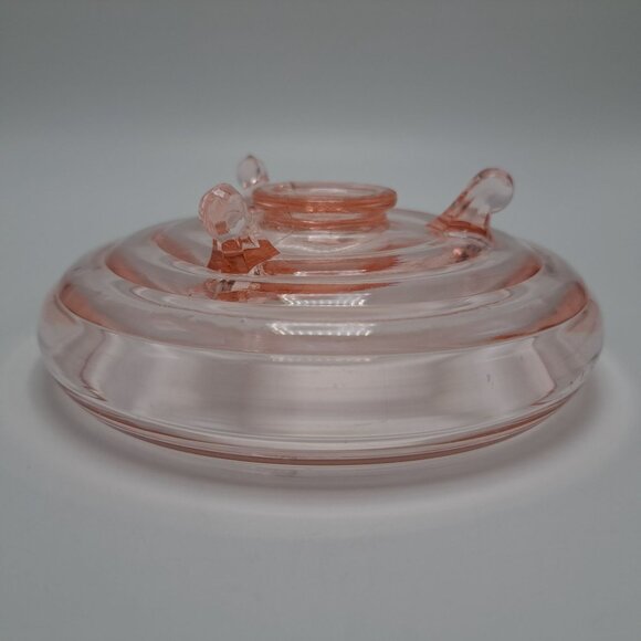 Anchor Hocking Pink Depression Glass Candy Nut Trinket Dish Footed Bowl 1930s - Picture 5 of 11